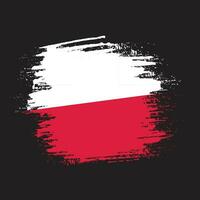 Faded distressed Poland flag vector