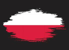 Paint ink brush stroke free Poland flag vector