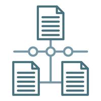 Linked Data Line Two Color Icon vector