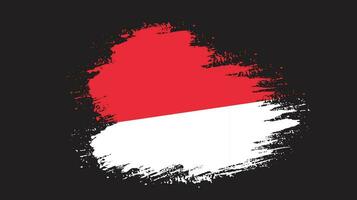 Paint ink brush stroke free Indonesia flag vector