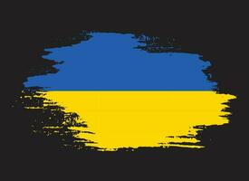 Ukraine flag vector with brush stroke illustration