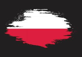 Dirty brush stroke Poland flag vector