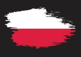 Abstract grunge stroke Poland flag vector