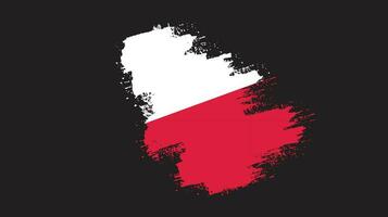 Poland flag vector with brush stroke illustration