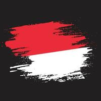 nuevo efecto de pincel vector de bandera grungy de indonesia