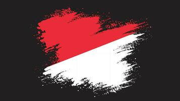 Stain brush stroke Indonesia flag vector