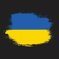 Hand paint Ukraine grunge flag vector