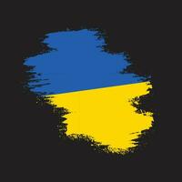 Texture effect Ukraine vintage flag vector