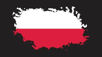 Vintage brush effect Poland flag vector