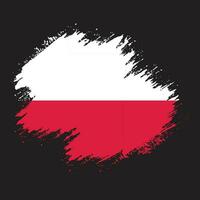 Paint brush stroke grunge texture Poland flag vector