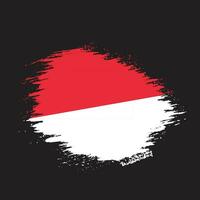 Grunge paint brush stroke Indonesia flag vector