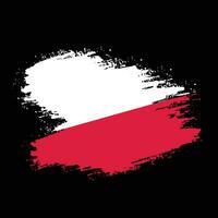 Hand painted abstract Poland vintage flag vector