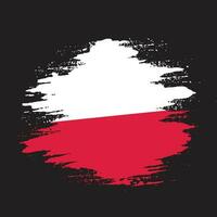 New Poland hand paint grunge flag vector