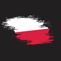 Grunge paint brush stroke Poland flag vector