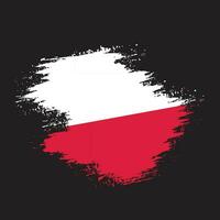 Paint brush stroke Poland flag vector for free download