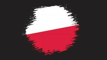 vector de bandera de polonia de trazo de pincel gráfico