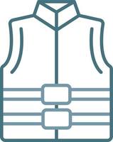 Life Jacket Line Two Color Icon vector