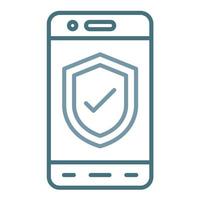 Mobile Safety Line Two Color Icon vector