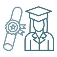 Receiving Degree Line Two Color Icon vector