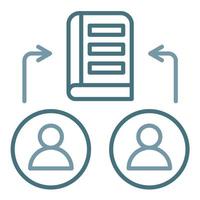 Combined Study Line Two Color Icon vector