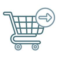 continuar línea de compras icono de dos colores vector