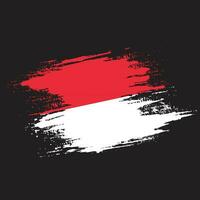 Flat grunge texture abstract Indonesia flag vector