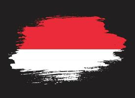 New brush grunge texture Indonesia flag vector
