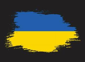 Grunge texture distressed Ukraine flag vector