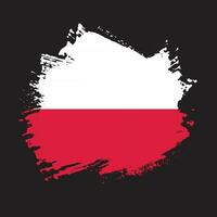 bandera plana de polonia grunge vector