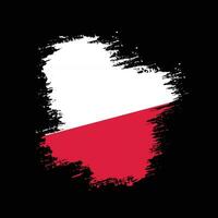 Flat grunge texture vintage Poland flag vector