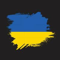 Modern brush stroke frame Ukraine flag vector