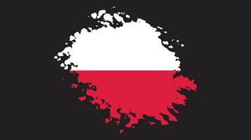 Vintage style hand paint Poland flag vector