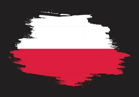 vector de bandera de polonia de trazo de pincel sucio