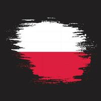 Poland flag vector with brush stroke illustration