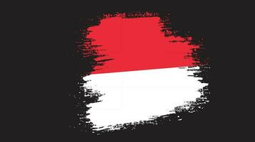 Paint brush stroke clipart Indonesia flag vector