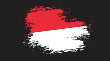 marco de trazo de pincel de pintura de tinta vector de bandera de indonesia