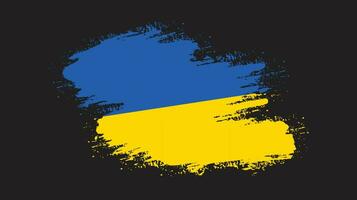 Modern brush stroke frame Ukraine flag vector