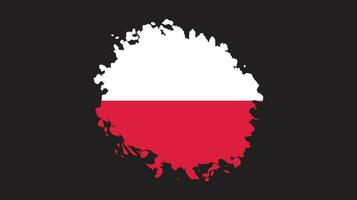 Paint brush stroke grunge texture Poland flag vector