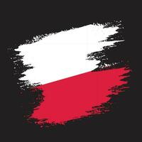 Abstract brush stroke Poland flag vector image