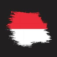 Vintage style hand paint Indonesia flag vector