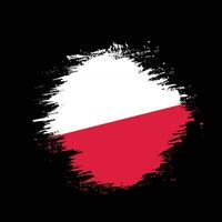 Hand painted abstract Poland vintage flag vector