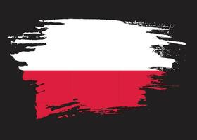 Poland brush grunge flag vector