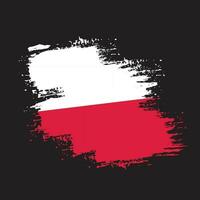 Abstract brush stroke Poland flag vector image