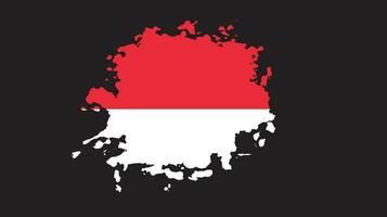 Paint grunge brush stroke Indonesia flag vector