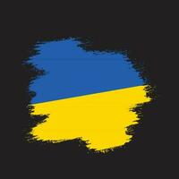 vector de bandera de ucrania de efecto de pincel vintage