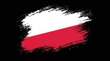 bandera profesional de polonia grunge vector