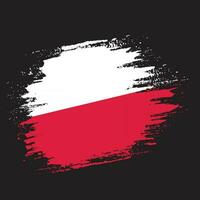 Poland faded grunge texture flag vector