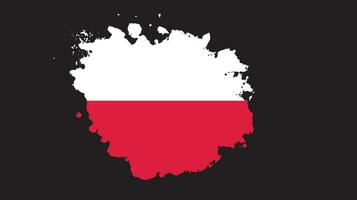 Vintage brush effect Poland flag vector