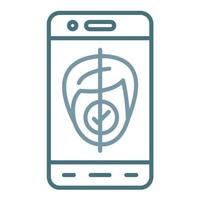 Mobile Face Scan Line Two Color Icon vector