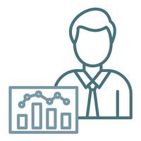 Data Analyst Line Two Color Icon vector